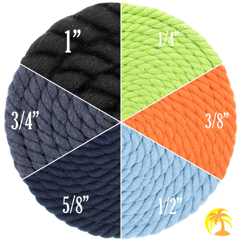 Premium Super Soft Colored Twisted Cotton Rope - 1/4" Diameter, Multiple Lengths