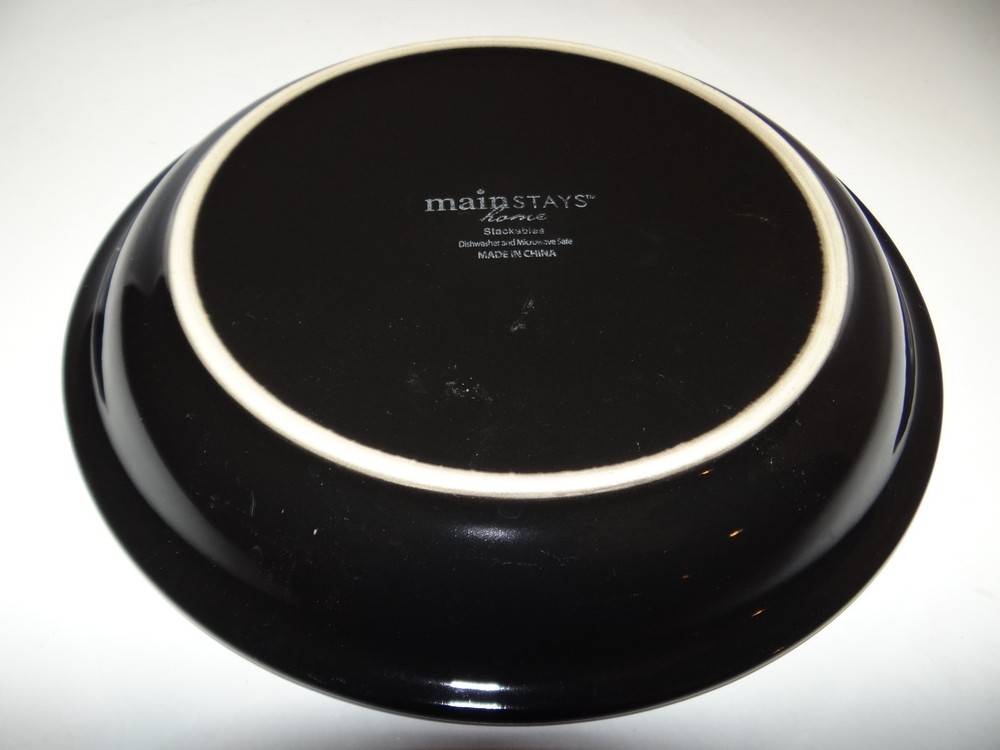 Mainstays HOME STACKABLES Classic Black Salad Dessert Snack Plate 8" Ceramic