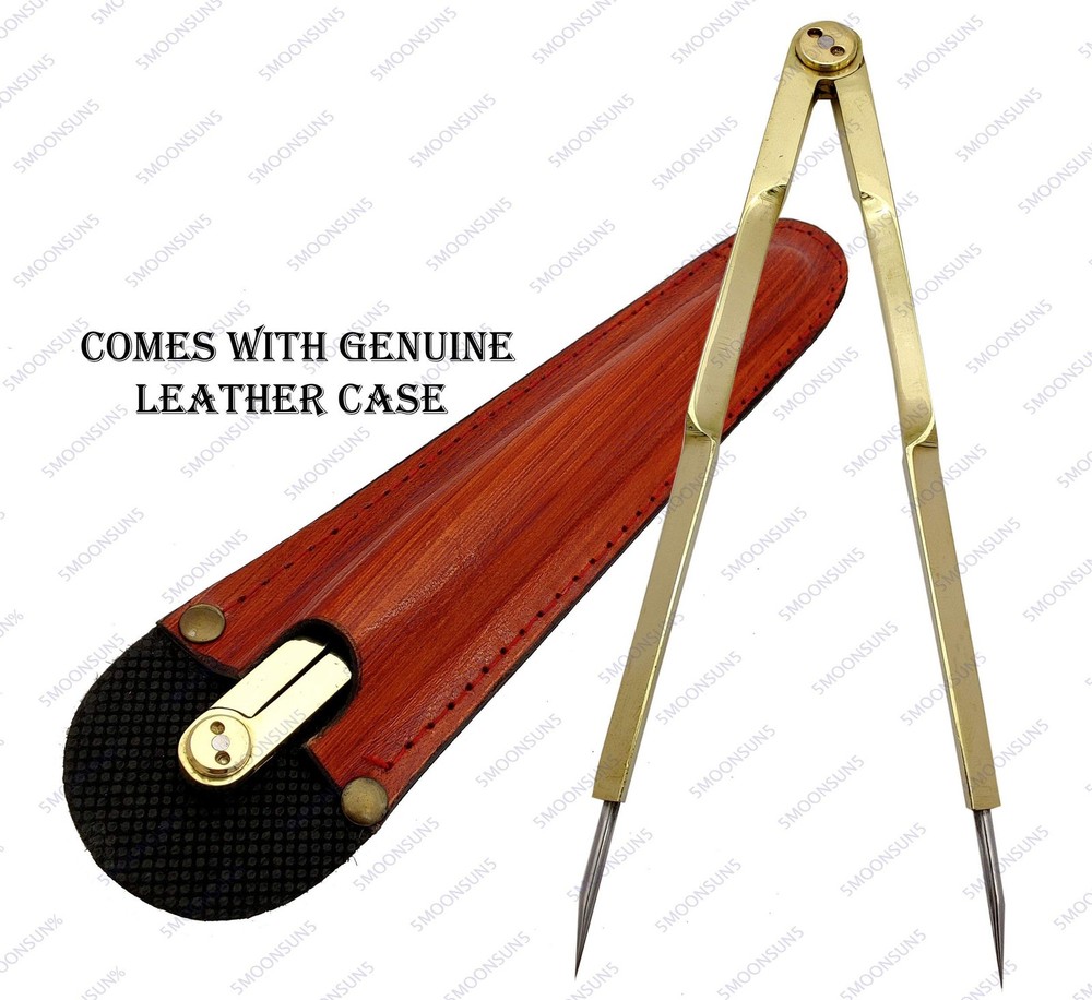 Vintage Navigation Straight Pattern Artist Divider Solid Brass Drawing Tool P...
