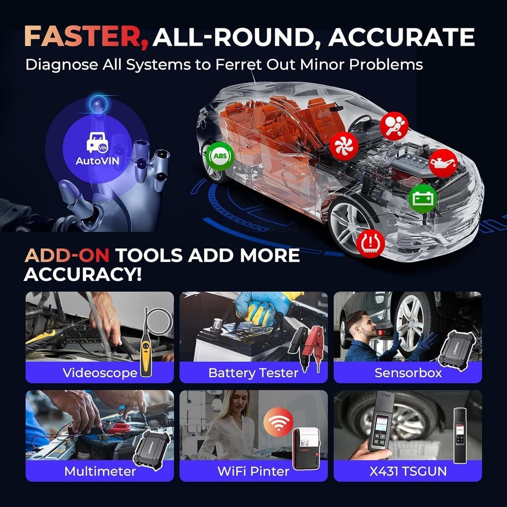 2025 LAUNCH X431 PRO Elite V + PRO5 OBD2 Scanner Auto Diagnostic Tool Key Coding