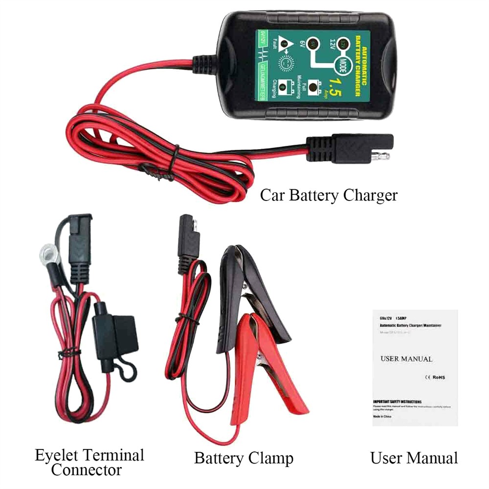 Automatic Battery Charger Maintainer Trickle Float For 6V 12V Battery