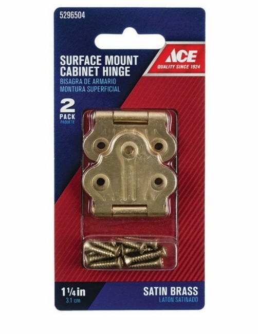 ACE Satin Brass 1-1/4 Surface Mount Cabinet Hinges