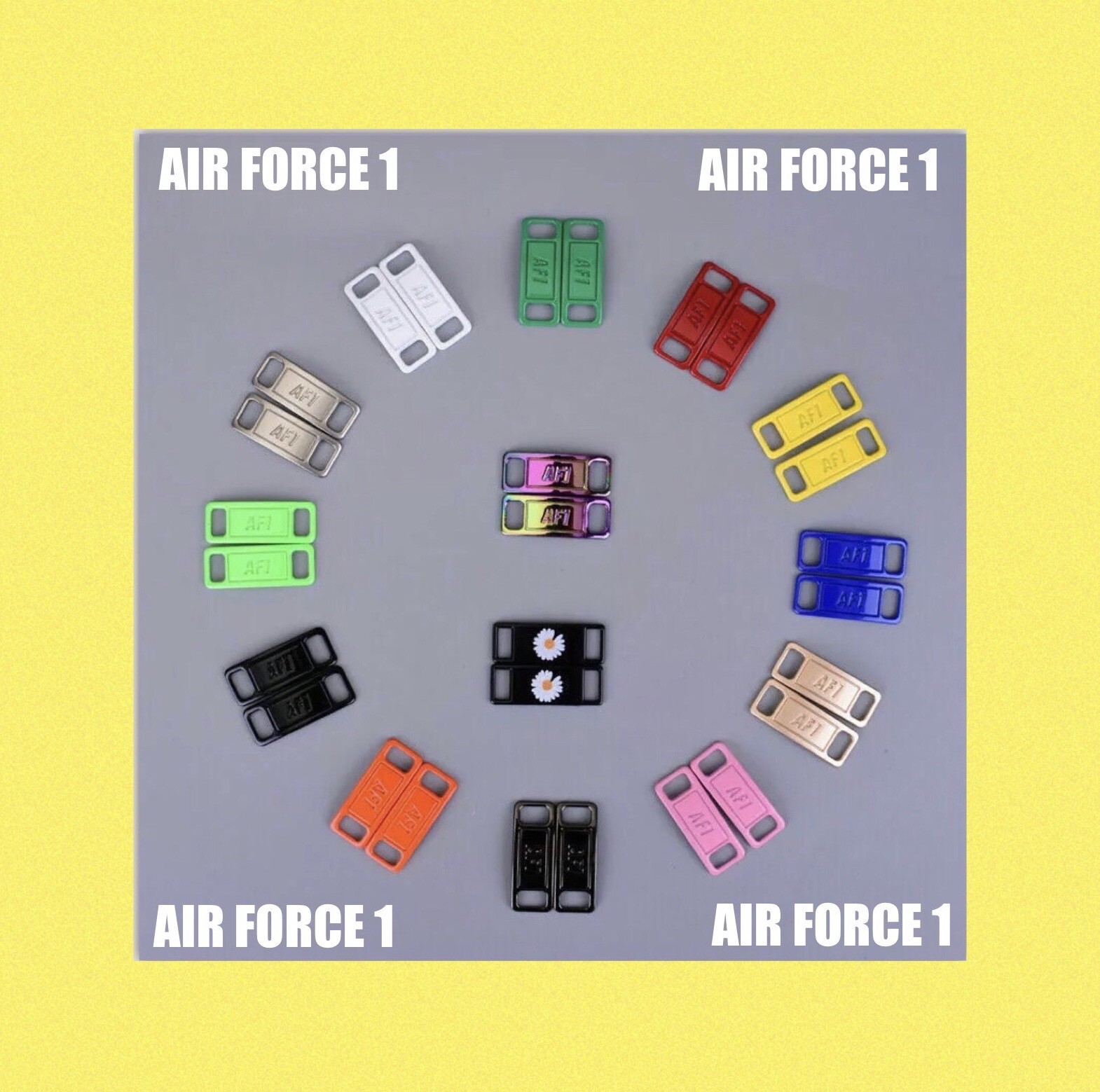 Nike AF1 Replacement Lace Tags Lace Locks Shoe badge Air Force Ones Dubraes  ⚡️