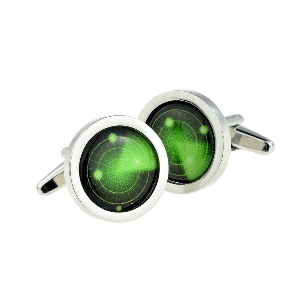 Radar Design Bordered Round Cufflinks Boxed X2BOCB035
