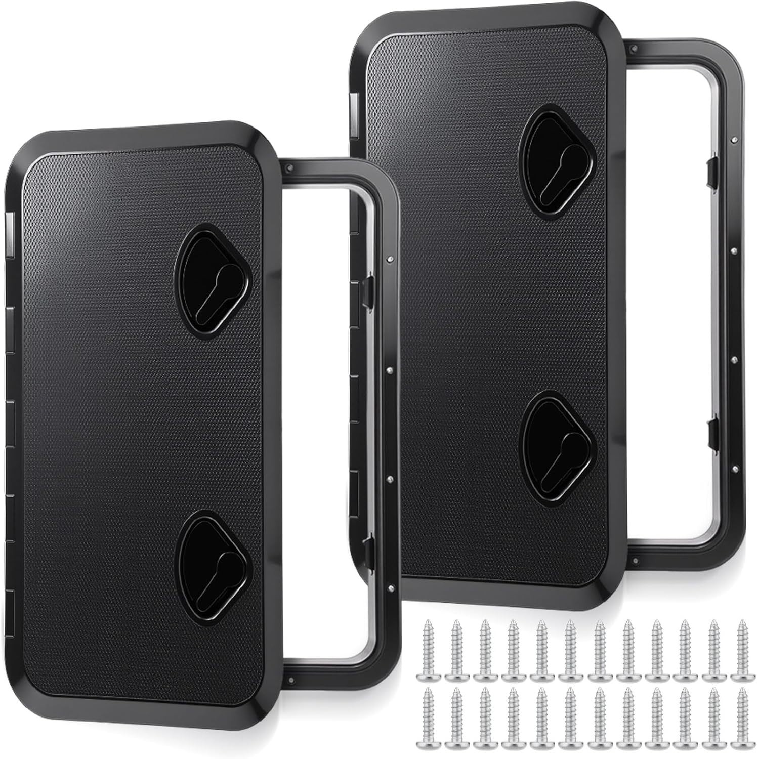 2X Black  Marine Boat Deck Hatch Cover Boat Access Hatch & Lid, 24"x14"