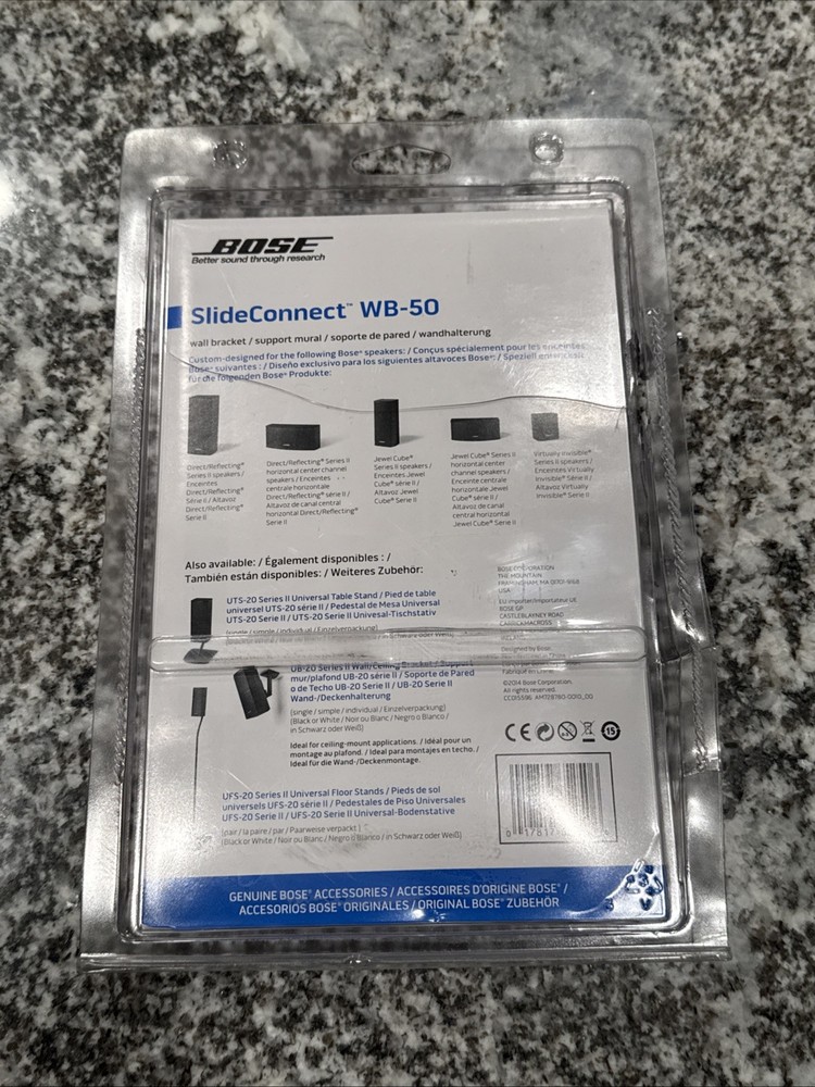 WB-50 SlideConnect Wall Mount/Bracket Black/White for Bose speaker Missing Part