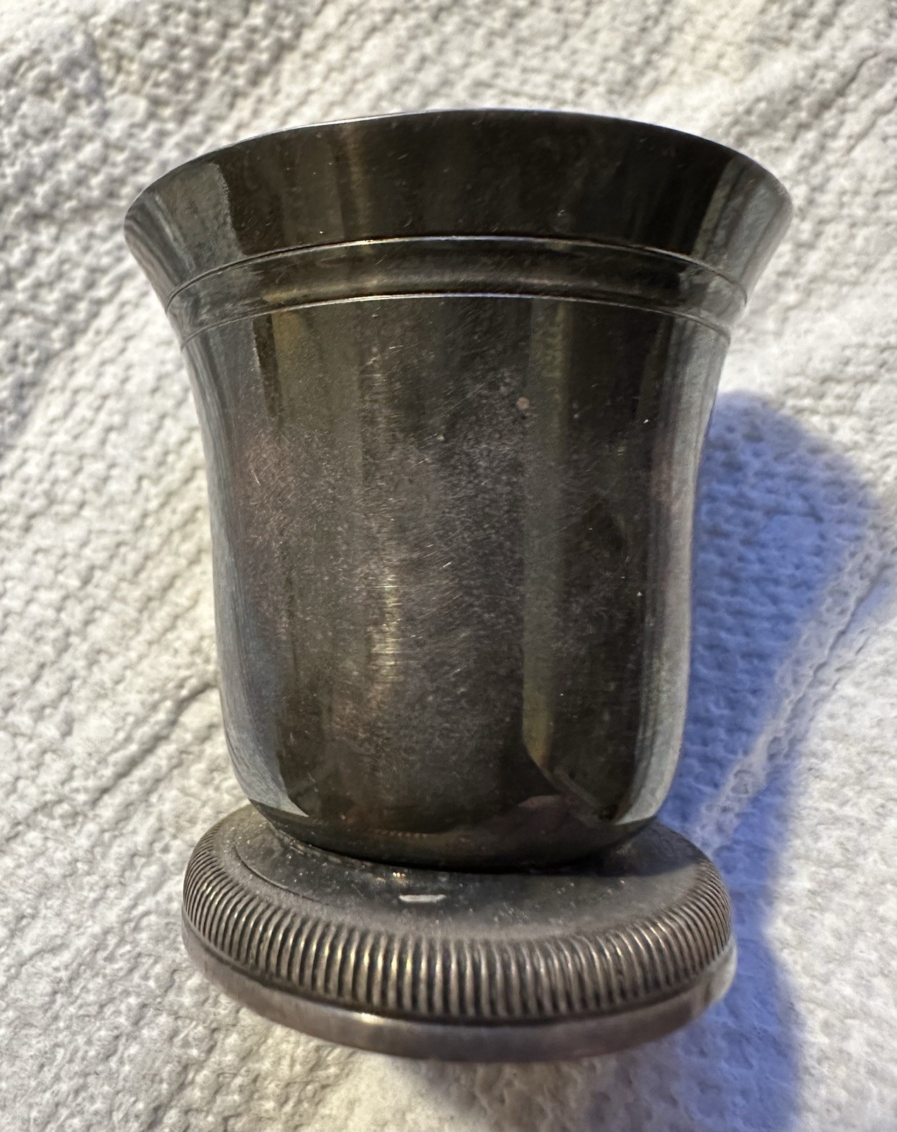 Vintage Small Silverplate Cup Toothpick Holder Hallmarked