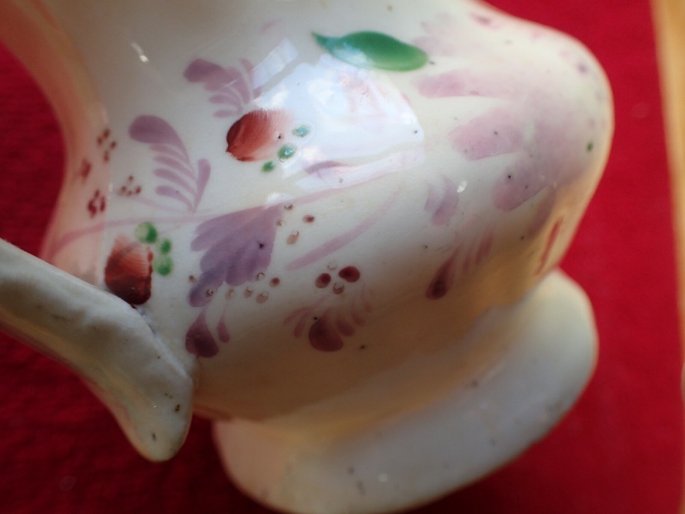 Soft Paste Hand Painted Chrysanthemum Creamer 1830 - 1850