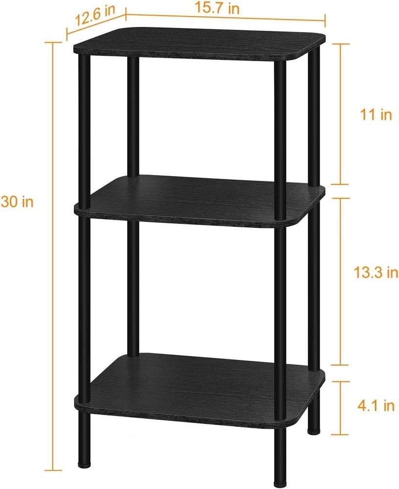 3 Tier End Table, Telephone Table, Narrow Side Table with Storage for Sofa Couch