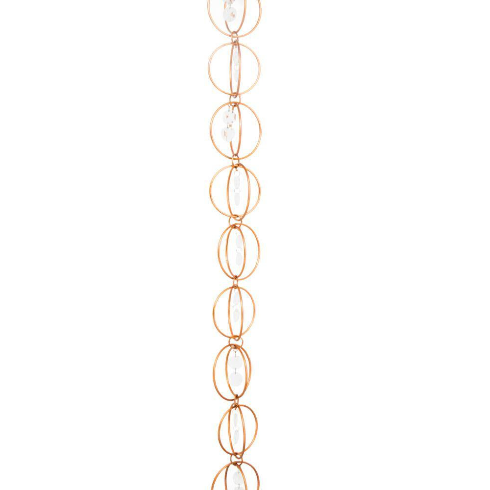 Rain Chain Copper Colored Loop Design for Gutters and Downspouts