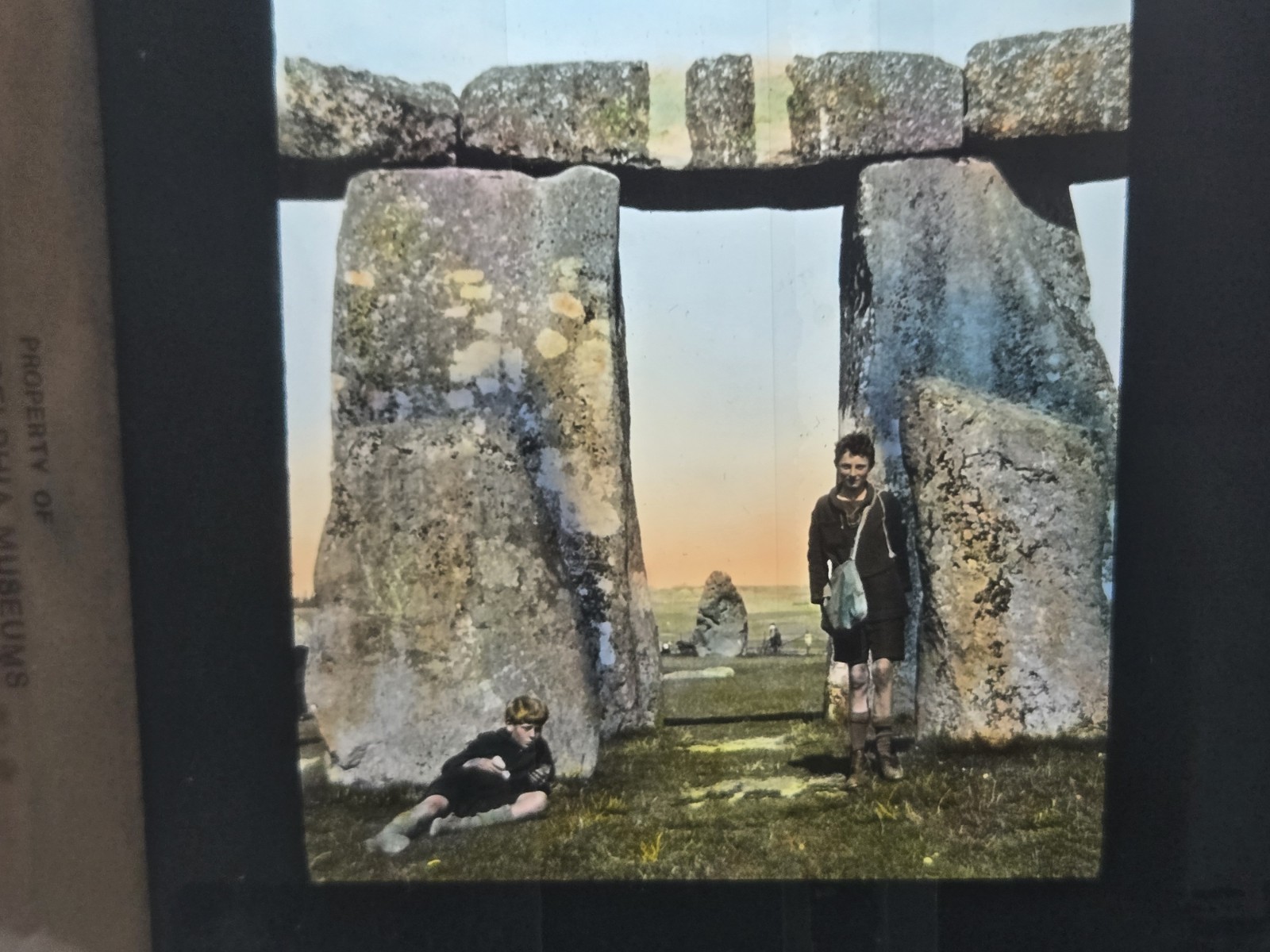 5 Antique Stonehenge Magic Lantern Slides - GWW Photographer - Glass Slides