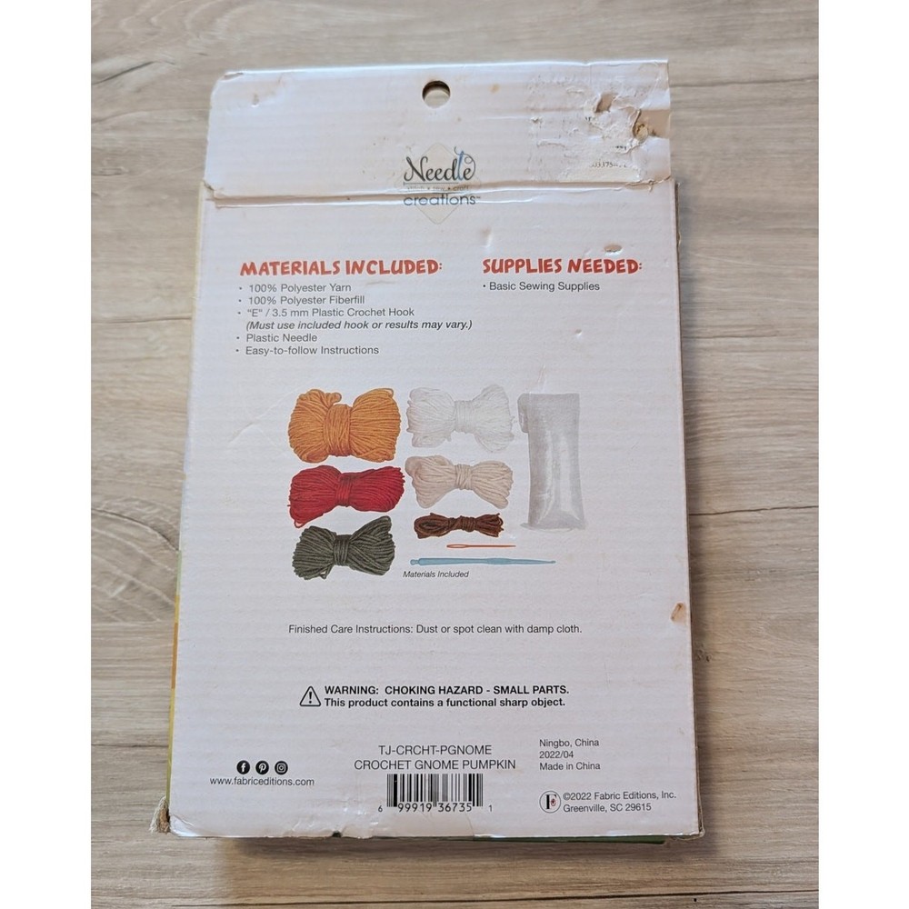 Gnome with Pumpkin Crochet Kit "Patch" Level: intermediate By Needle Creations