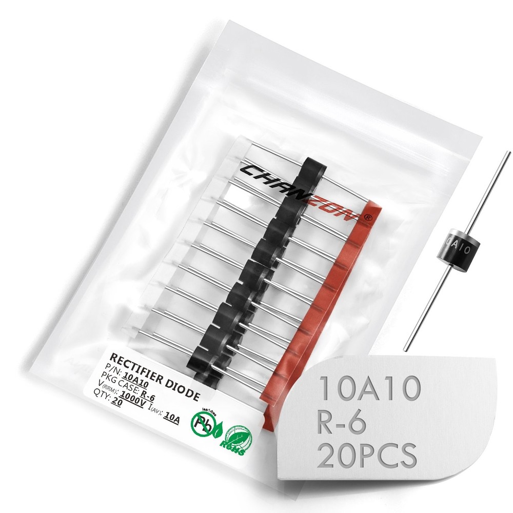 Rectifier Diode 10A 1000V Silicon Axial for Electronics Repair 20 Pack