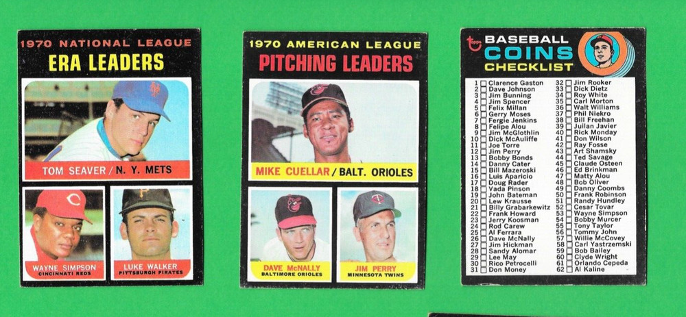 only 1.99 ea!- 1971 topps baseball set lot- includes high #s numbers - you pick!