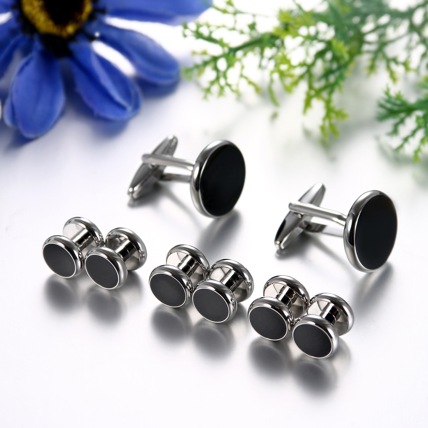 Mens Classical Shirt Tuxedo Cufflinks Wedding Party Buttons Cuff Links Studs Set