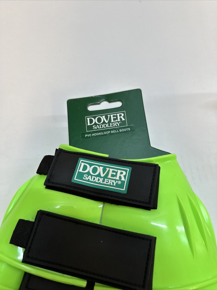 Dover Saddlery PVC Hook/ Loop Bell Boots Large Lime Green