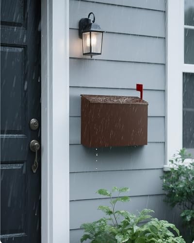 Wall-Mount Mailbox for Outside, Large Capacity Rust-Proof Mail Box with Brown