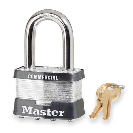 Master Lock 5Lf Padlock, Keyed Different, Long Shackle, Rectangular Steel Body,
