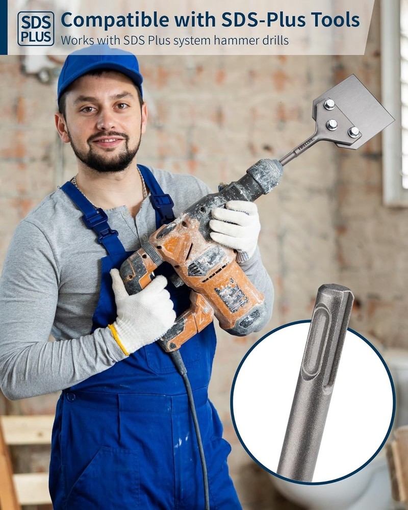 4" SDS-Plus Floor Scraper Chisel - Alloy Steel Bit for Tile & Thin-set Removal