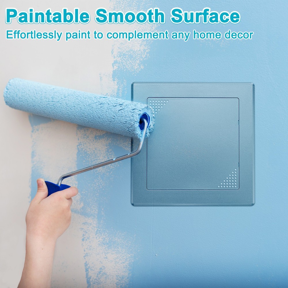 2-Pack Access Panel for Drywall, 6x6" Plastic [Silver Tone, Vented Square]