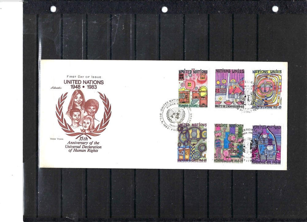 1983 Human Rights FDC (Combo) - All 3 Offices - ARTMASTER Cachet (717A)