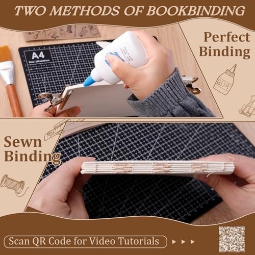 145Pcs Complete Book Binding Kit for DIY Crafts, A5 Paper, Tools & Tutorials