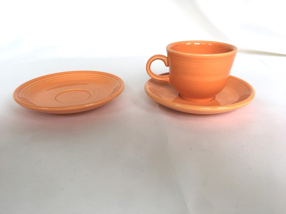Fiesta Tangerine orange One Cup & Two Saucers