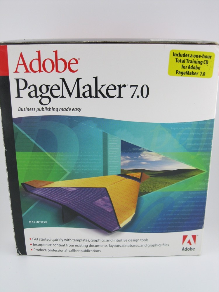 Adobe Pagemaker 7.0 - Mac Full Retail Boxed Edition w/ serial # & Video Workshop