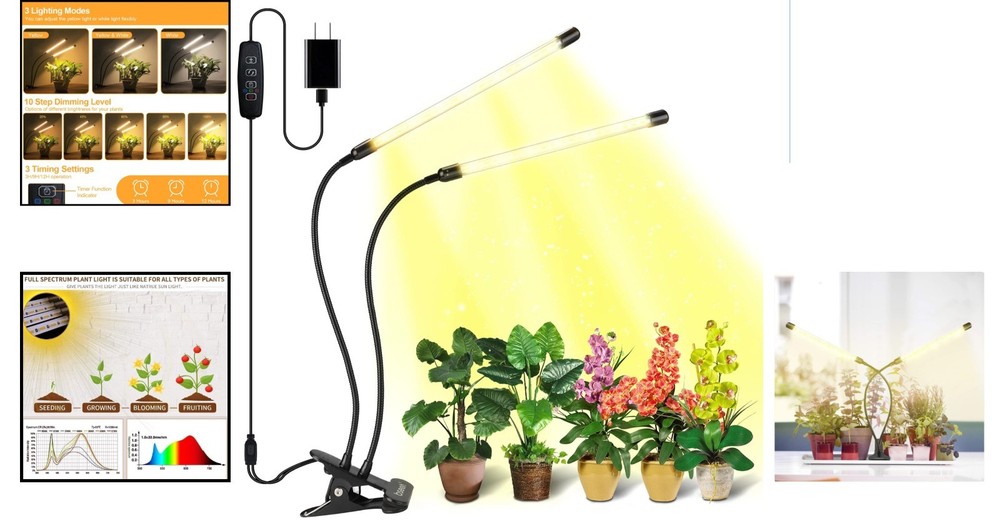 Versatile Indoor Plant Light - Full Spectrum LED with Adjustable Arm & Remote