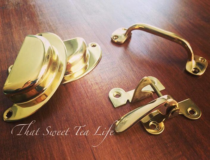 3" Front Mount Hoosier Bin Pull Polished and Lacquered Solid Brass