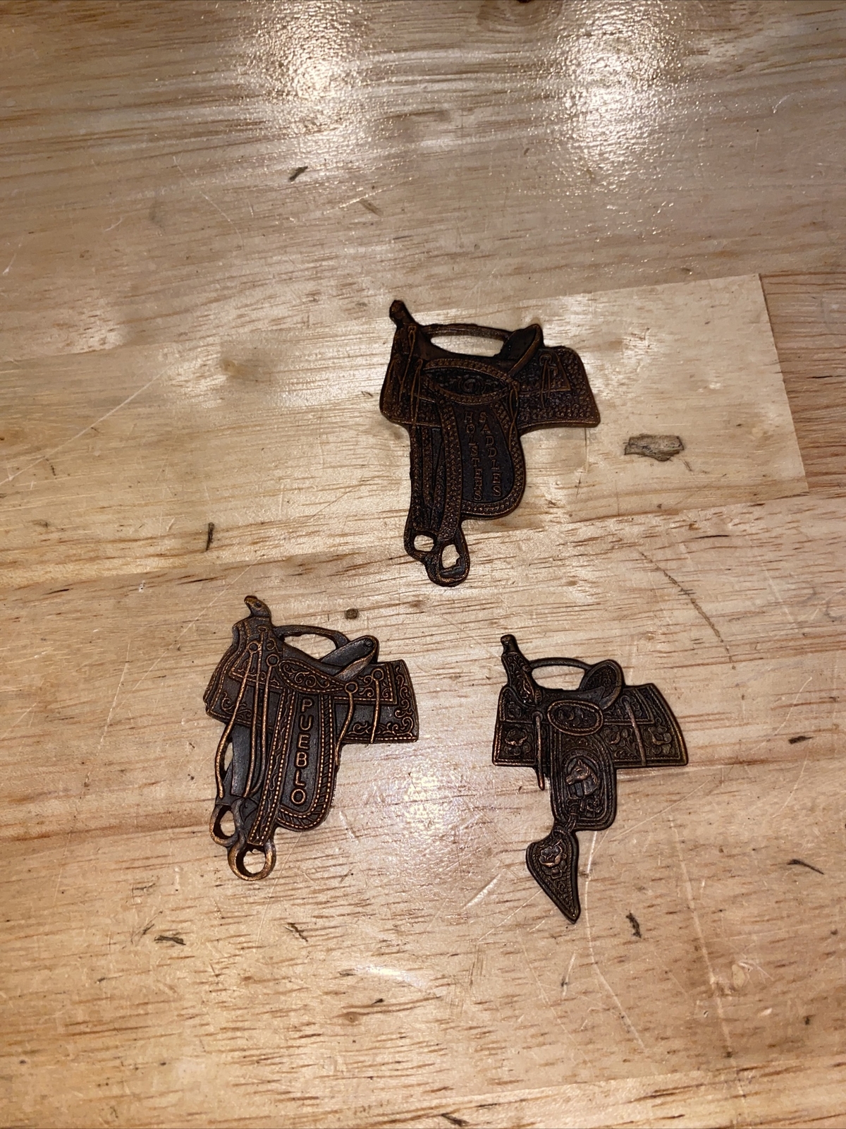 Saddle Pocket Watch FOB Set Pueblo Colorado El Paso Texas Nevada Cowboy Horse x3