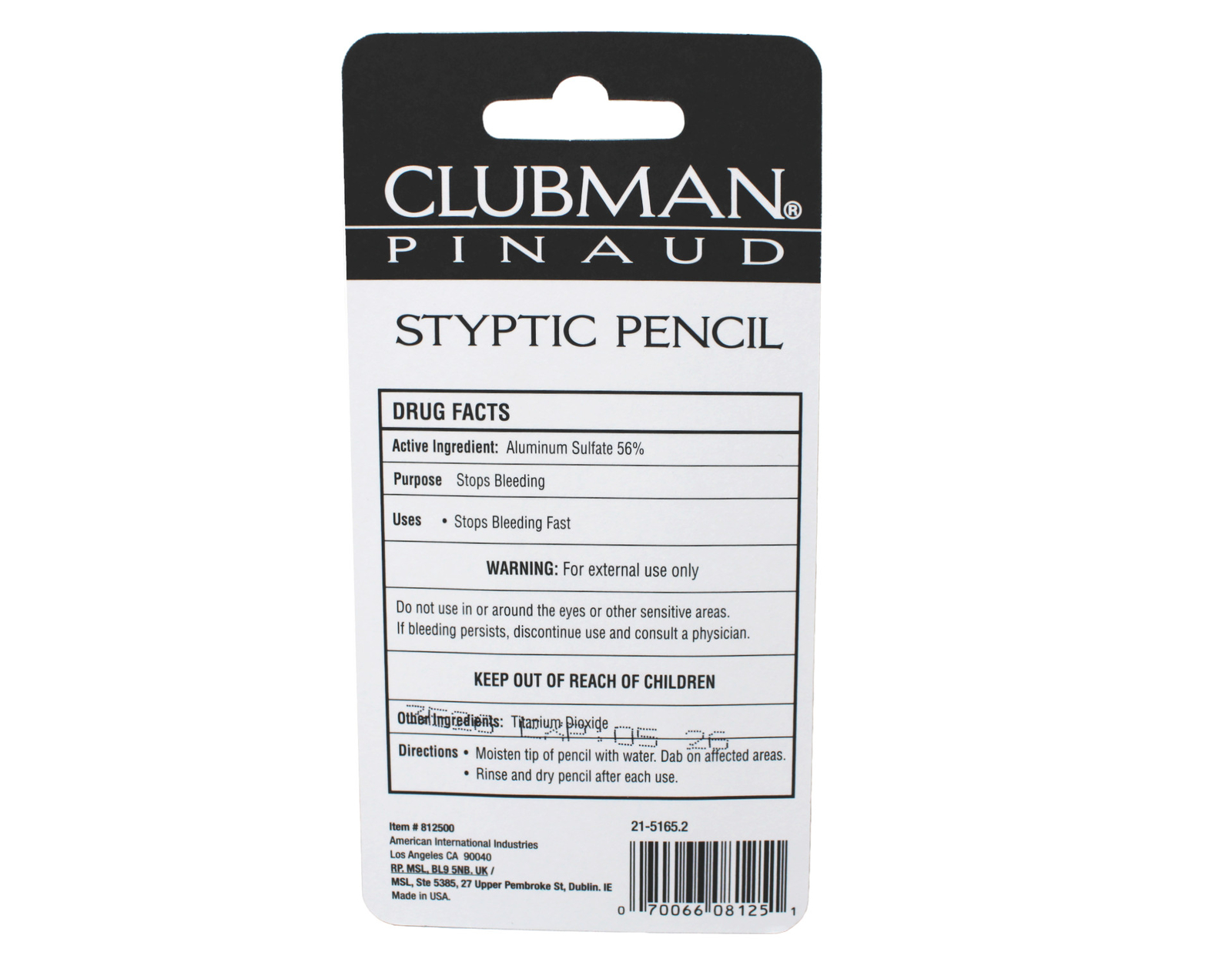 Clubman Pinaud Jumbo Styptic Pencil, 1 oz - Fast Bleeding Relief - 2 Pack