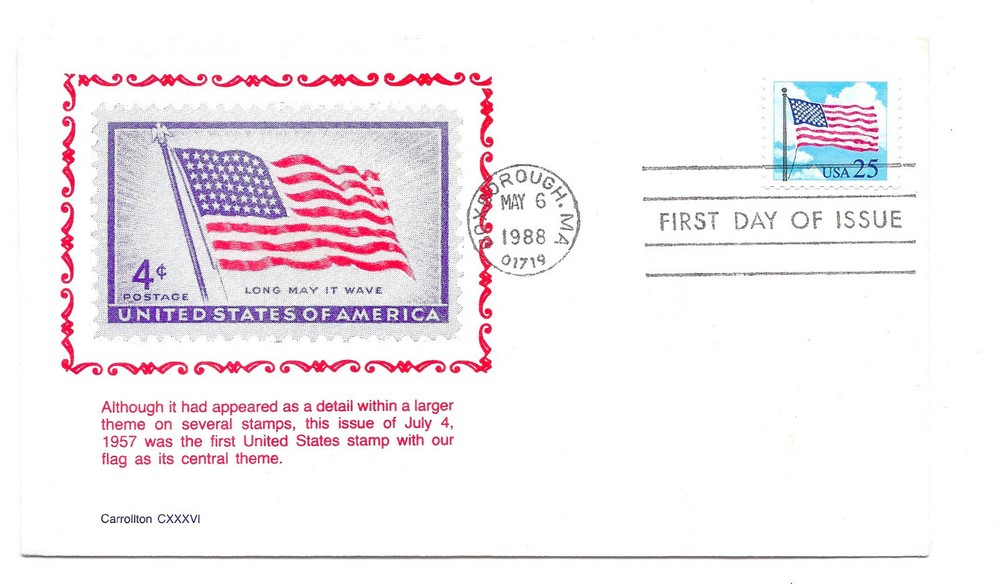 2278 25c Flag & Clouds Carrollton FDC