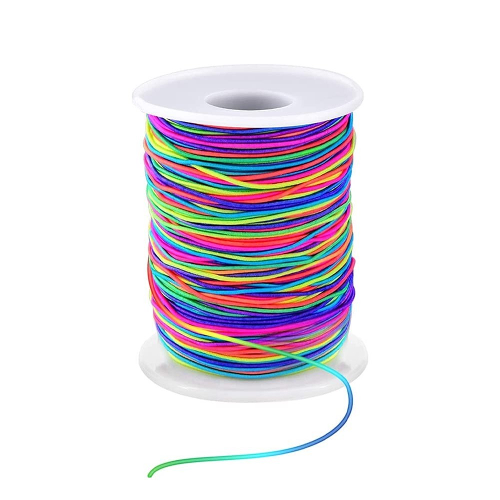 1mm Stretchy Bracelet String, Sturdy Rainbow Elastic String 164 Feet,