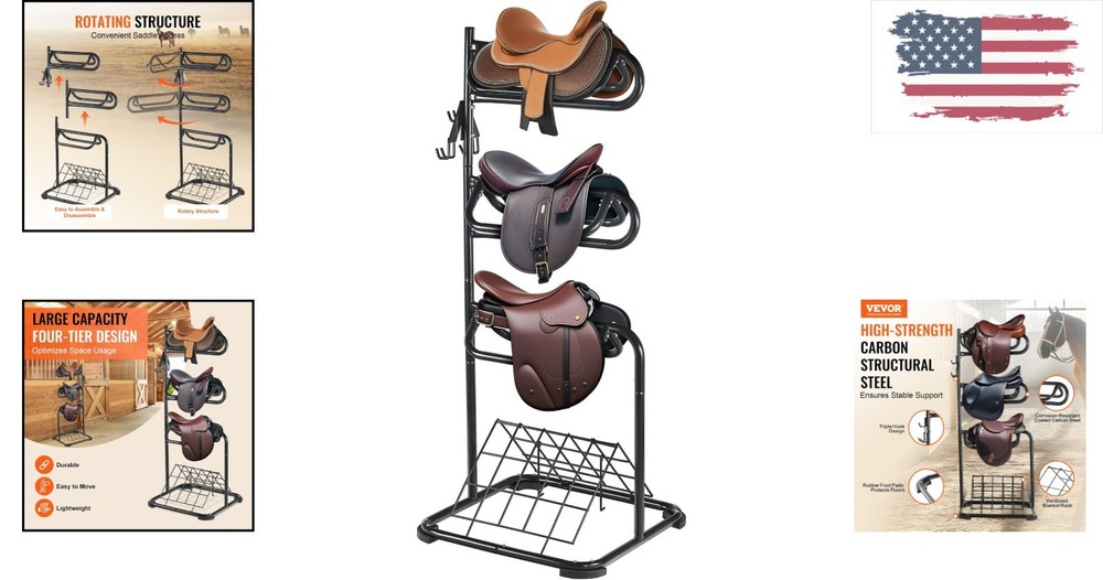 Multi-Functional Freestanding Saddle Blanket Holder with Durable Construction