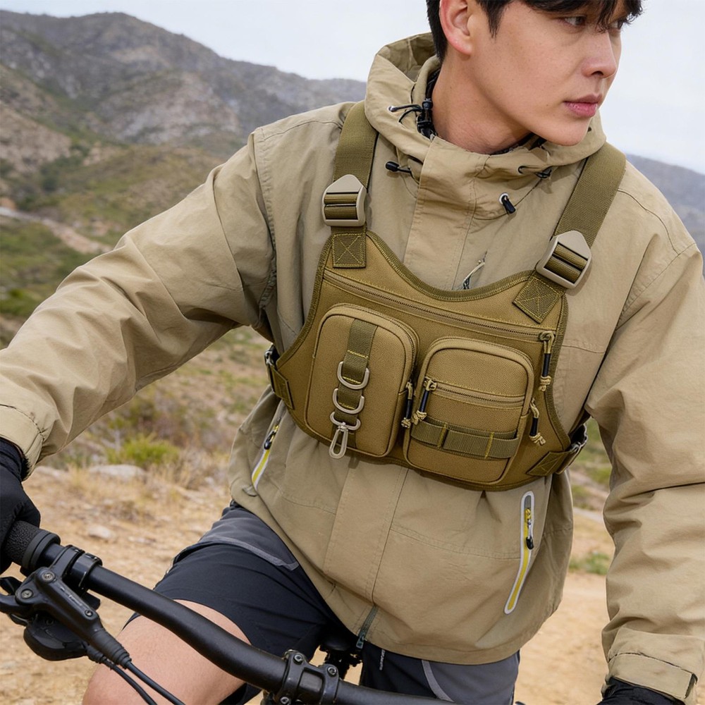 Chest Bag Lightweight Ergonomic Adjustable Storage Pouch Chest Vest Pack