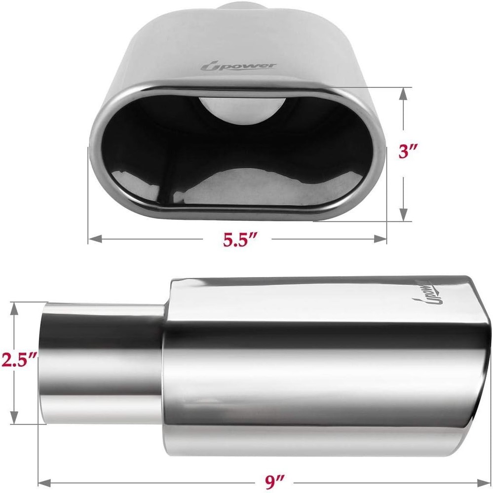 Square Exhaust Tip Stainless Steel Weld On