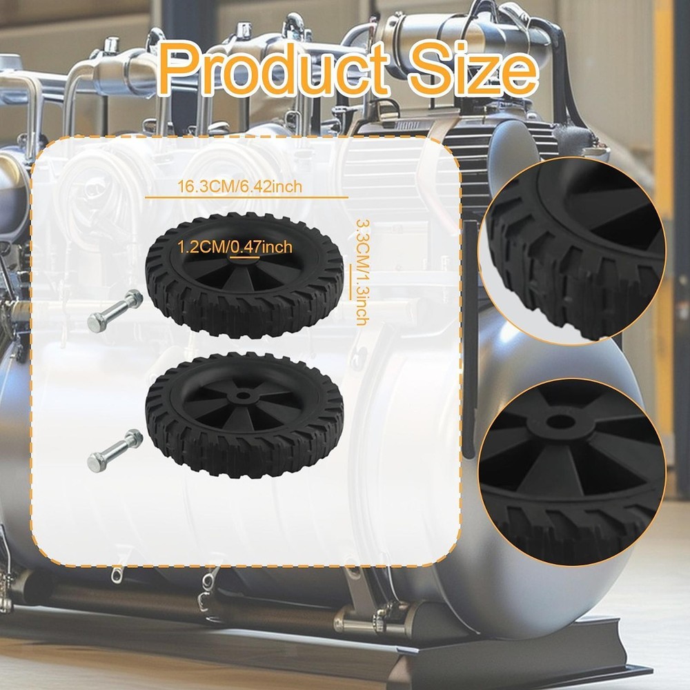 2 Pieces Air Compressor Wheels Air Compressor Casters Easy to Install Easy