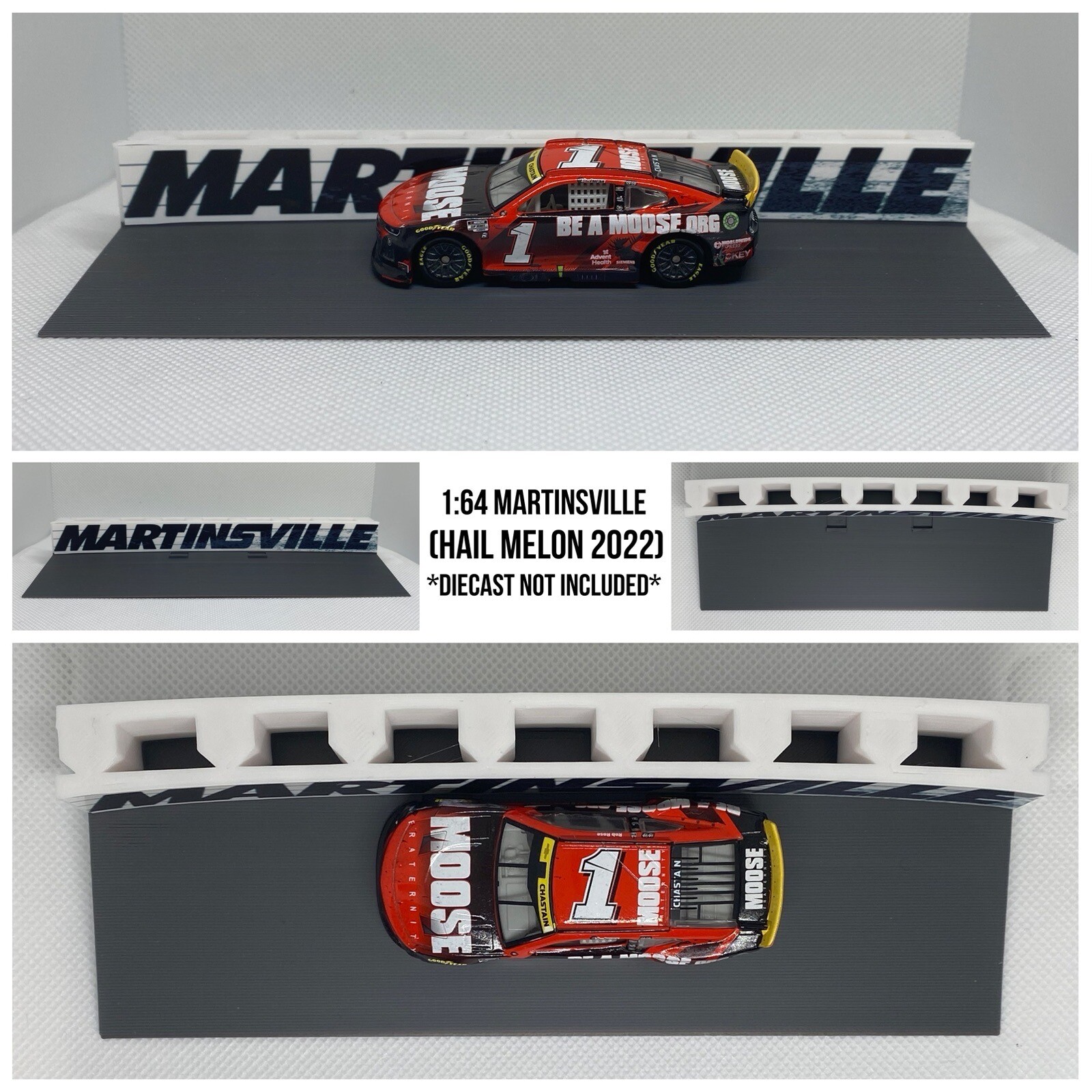 Nascar Cup Ross Chastain Wall Ride Die Cast Display 1/64 Martinsville Track