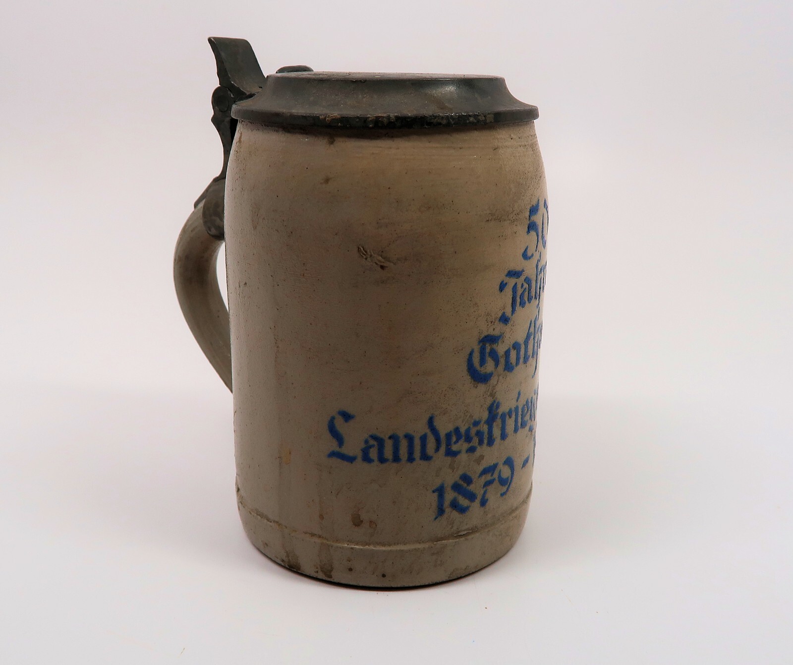 WW1 Imperial German 50 year service stein beer mug glass named veteran estate