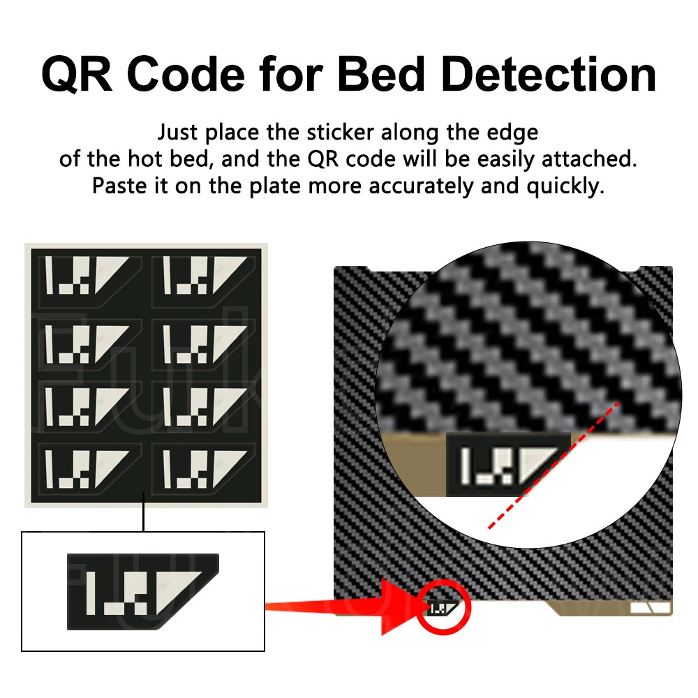 For Bambu Lab H2D Heatbed Recognition QR Code Plate Bed Detection 3D Print Parts