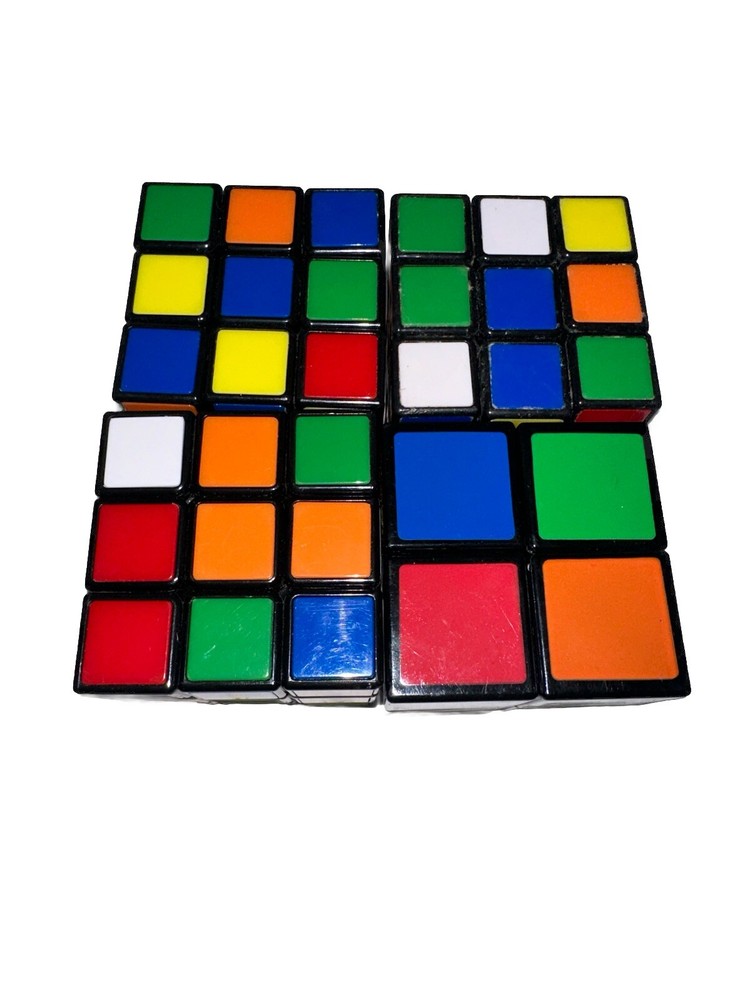 3 Original RUBIK'S CUBE - 2 1/4" square Rubik’s & 1 2 X 2 Cube 1E