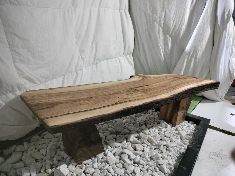 Oak bed foot bench