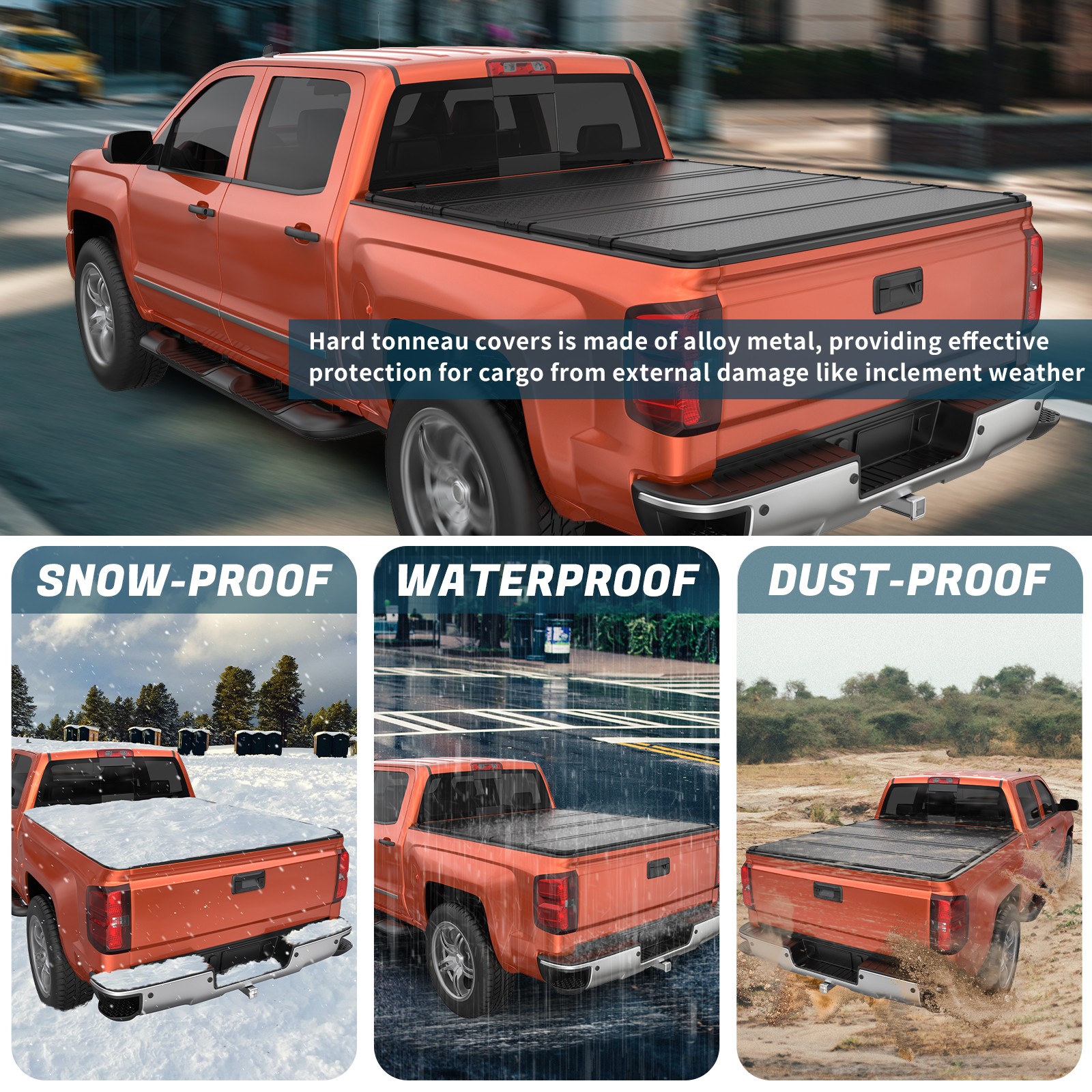 5.5FT Hard 4-Fold Tonneau Cover For 2015-25 Ford F-150 F150 Truck Bed Waterproof