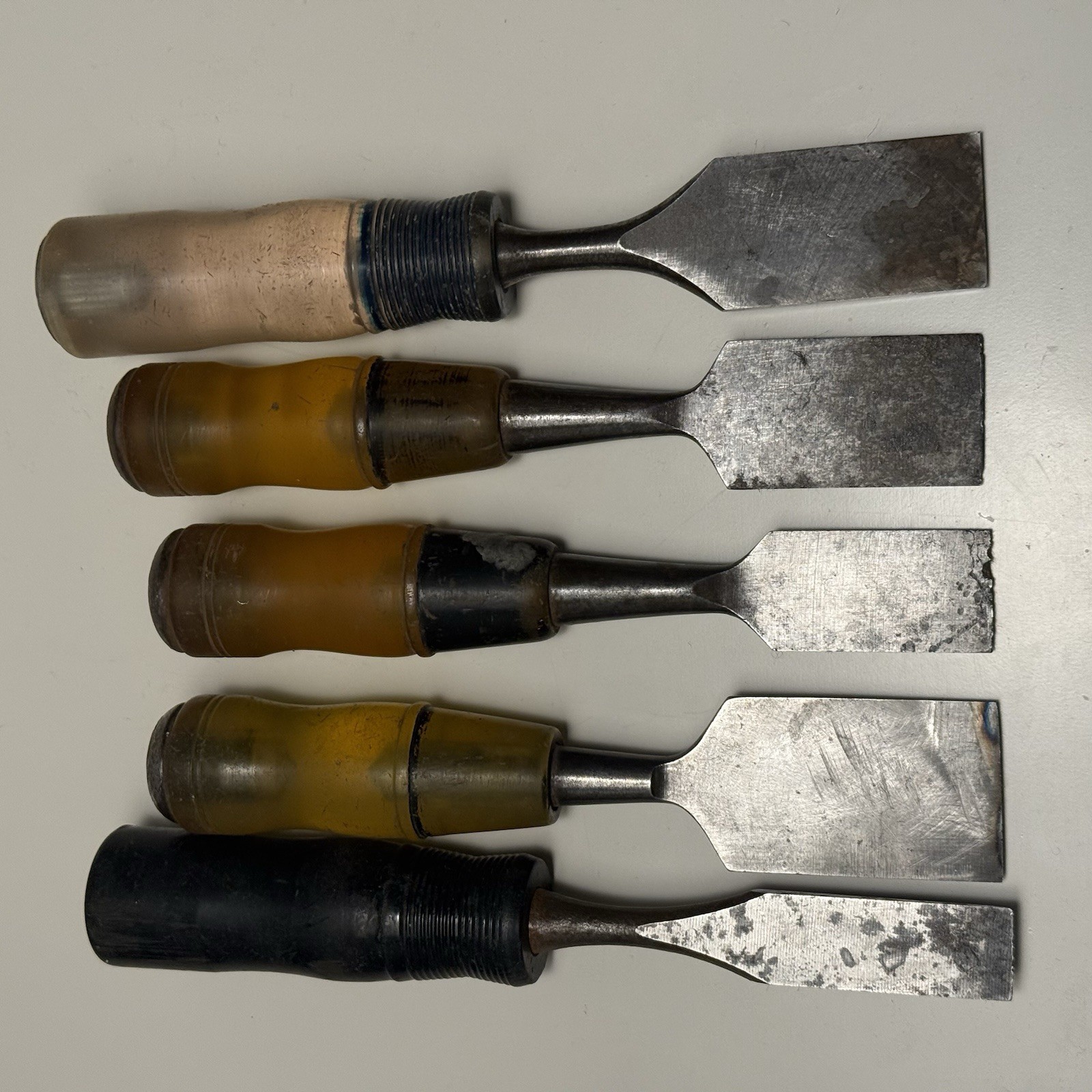 Vintage Stanley Sears Craftsman Wood Chisel Lot USA Bench Chisels 5pc