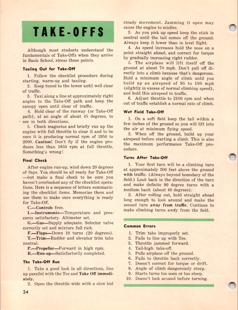 150 Page AAF INSTRUCTORS' MANUAL BASIC FLYING Vultee BT-13 Valiant on Data DVD