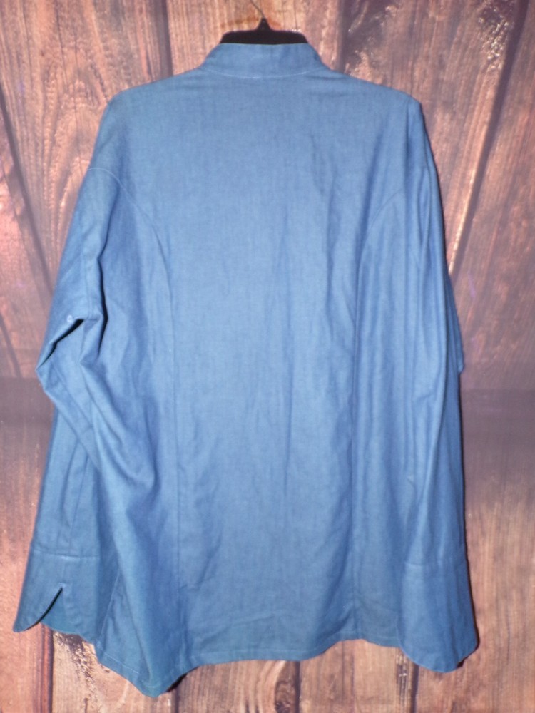 Uncommon Threads 0460C Sante Fe Chef Coat Blue Size M Medium