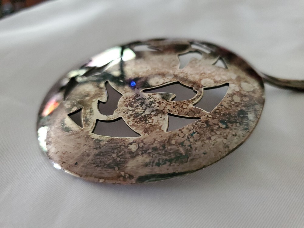 Rogers Silverplate Slotted Serving Appetizers Small Spoon 7.63" Long