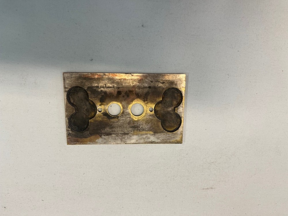 Vintage Solid Brass Push Button Switch Plate Cover Diamond H USA PLEASE READ
