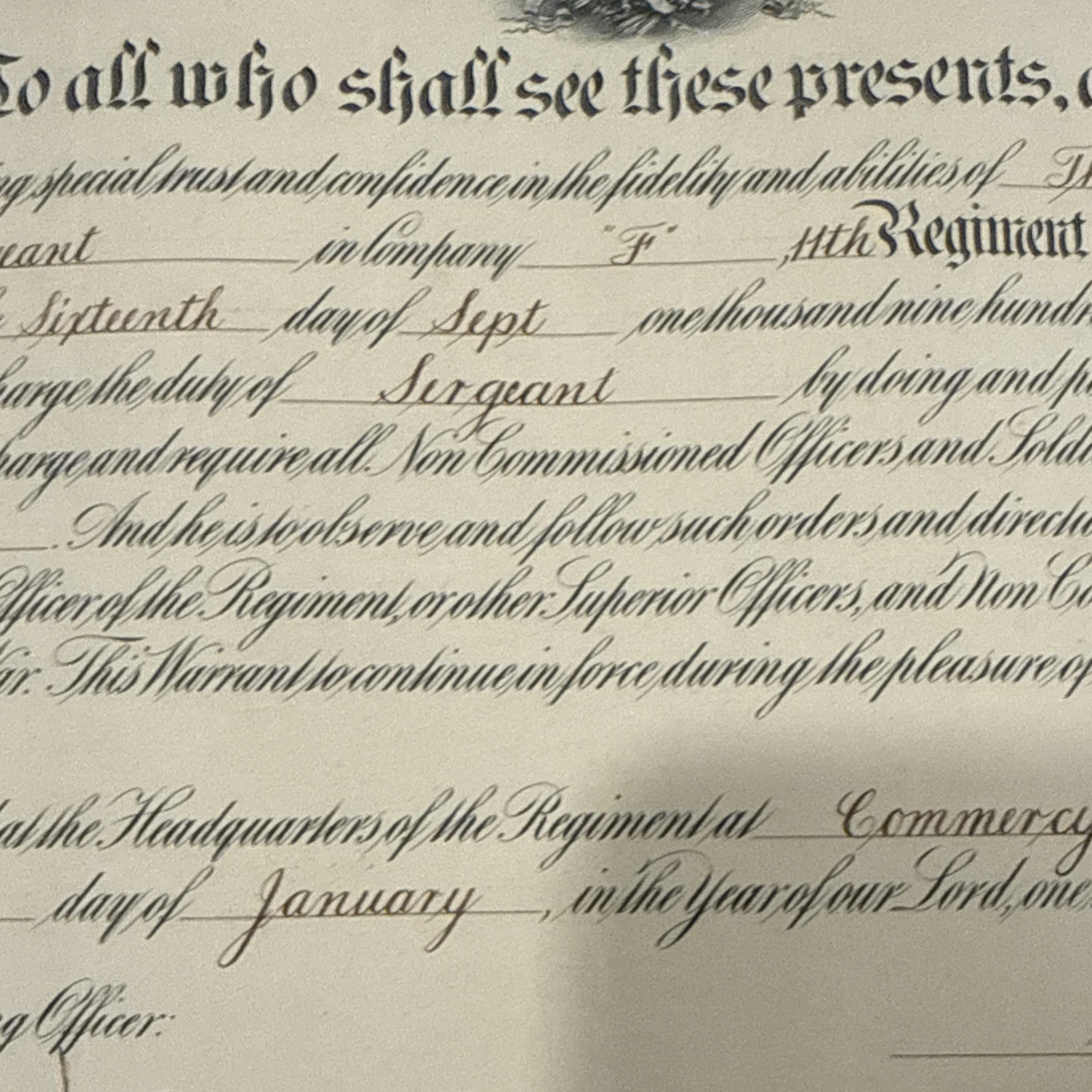 WWI 1918 11th Regiment of Engineers AEF U.S. Army Certificate Service Hampton